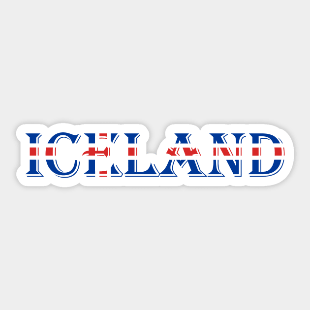 Souvenir of Iceland with Flag and text Sticker by dianecmcac